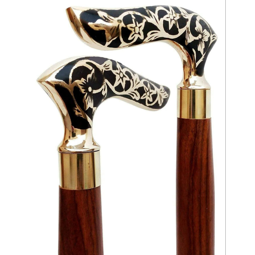 Wooden Walking Stick with silver handle