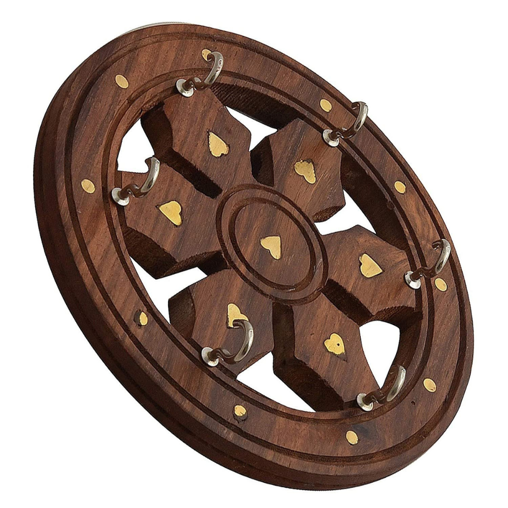 Wooden Wheel Shaped Key Hanger
